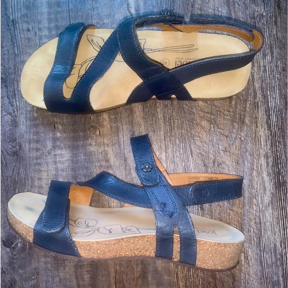 Josef Seibel Sandals NAVY BLUE Tonga 25 Leather Adjustable Strap